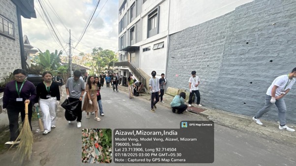 Cleanliness Drive at Mission Vengthlang by Political Science Department and NSS